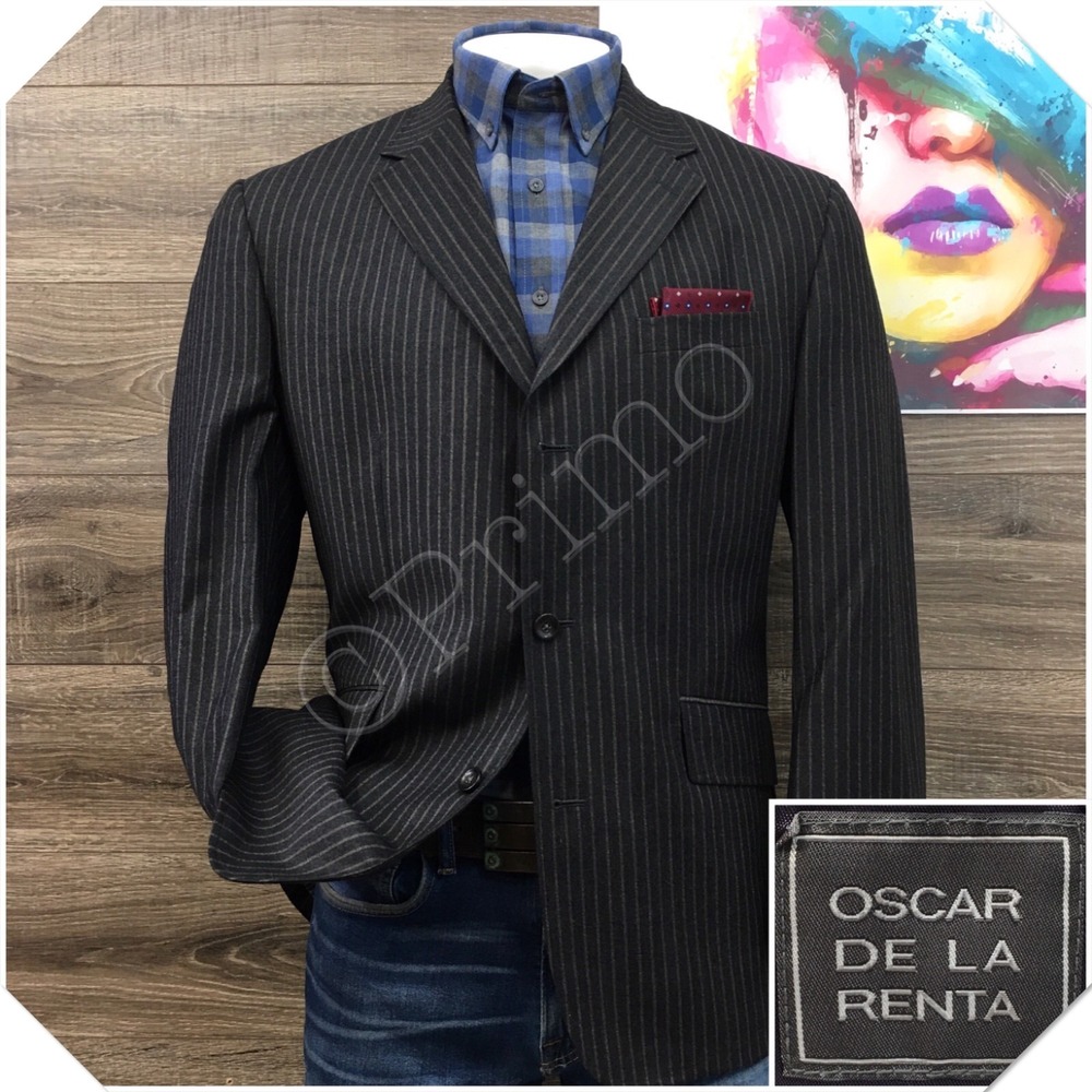 OSCAR de la RENTA Mens Blazer Sport Coat Casual Size 44R Essential Suit‎ Jacket
